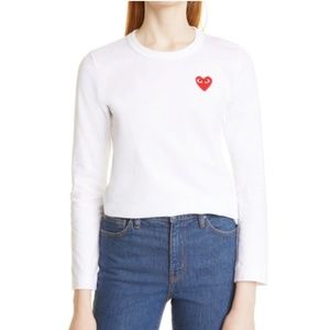 Comme des Garçons PLAY Heart Long Sleeve T-Shirt | White | L